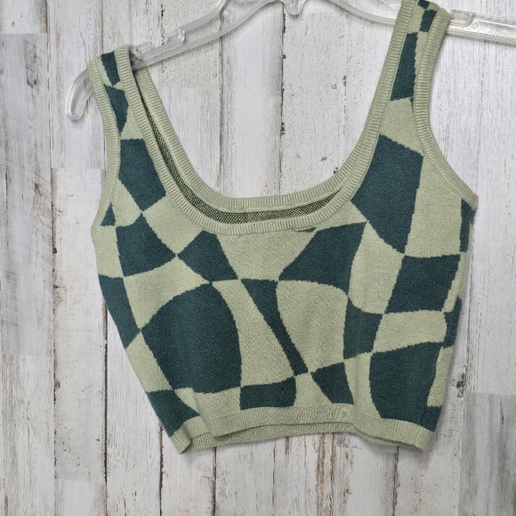 Bailey Rose Smile Sweater Crop Top M L Green Y2K - Picture 3 of 6